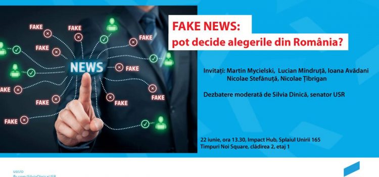 USR organizează dezbaterea Fake news: pot decide alegerile din România?