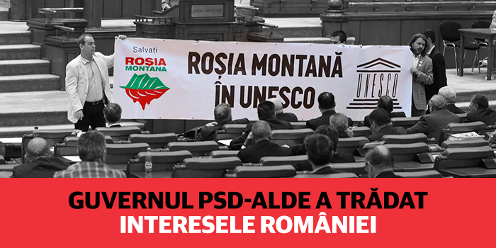 Guvernul a trădat interesele României. Roșia Montană nu a intrat pe Lista Patrimoniului Mondial UNESCO