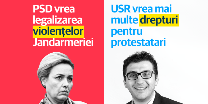 USR se opune intențiilor PSD-ALDE de îngrădire a dreptului cetățenilor de a protesta