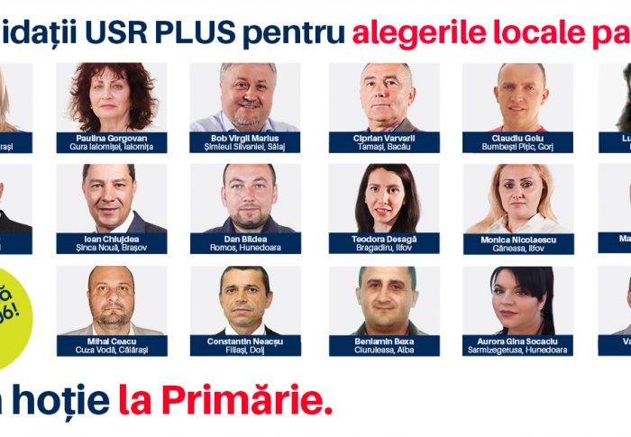 Candidații USR PLUS la alegerile locale parțiale din 27 iunie