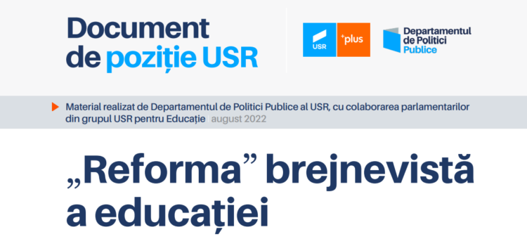USR solicită retragerea legilor Cîmpeanu ale Educației, care nu aduc decât închistare și restaurație